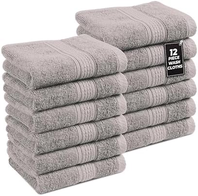 LANE LINEN Bath Washcloths 100% Cotton 12 Pack Soft Absorbent by LaneLinen