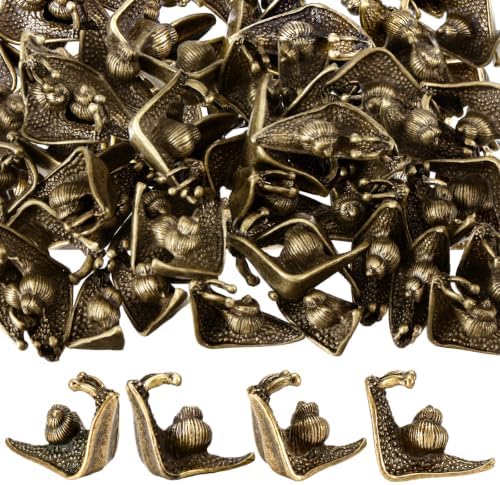 50 Pcs Mini Snail Figurines Miniature Brass Color Snail Statue by Unknown