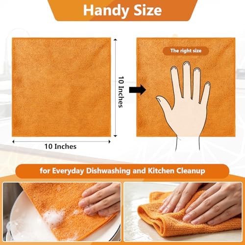 Kitchen Dish Cloths, 12 Pack, 10 x 10 Inches, Super Absorbent Kitchen Towels - Image 2