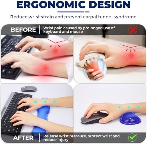 Gel Wrist Rest for Keyboard and Mouse, Wrist Rest for Keyboard, Mouse Wrist - Image 3