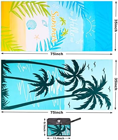 2 Pack Microfiber Beach Towel, Oversized Microfiber Pool Towel 75”x 35” - Image 5