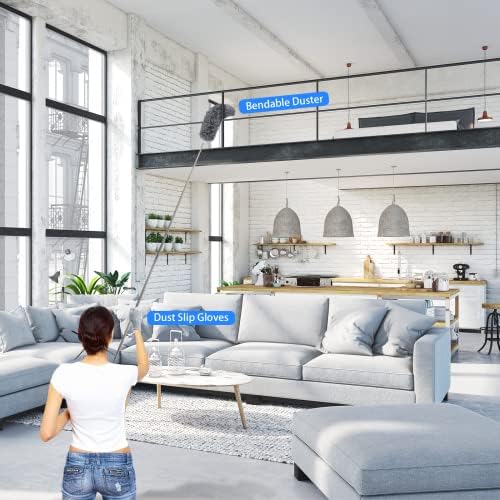 Duster with Extension Pole for Cleaning Ceiling Fans, High Ceilings, in Addition - Image 2