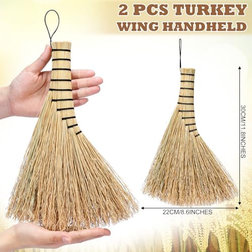 Suclain 2 Pack Corn Whisk Brooms, 12 Inch Small Hand Brooms - Image 2