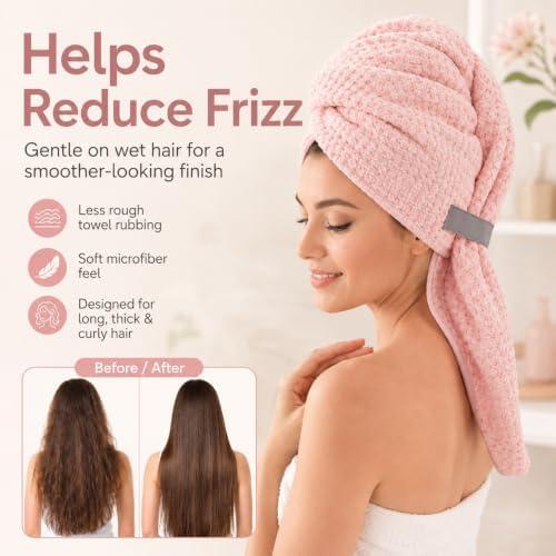 Large Microfiber Hair Wrap Towel - Image 2