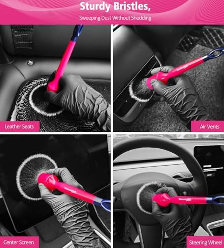 YeewayVeh 6PCS Car Detailing Brush Set, Boars Hair & Ultra Soft - Image 5