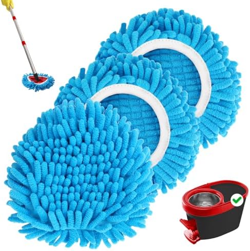 Baderke 3 Pack Chenille Duster Replacement Mop Heads Refills by Baderke
