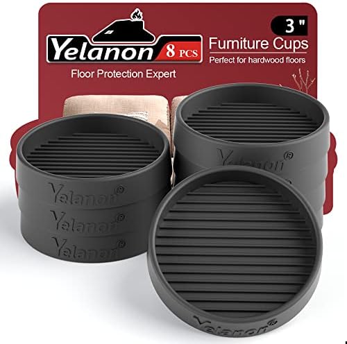 Non Slip Furniture Pads for Hardwood Floors -Yelanon 8Pcs 3” Coasters Cups by Yelanon