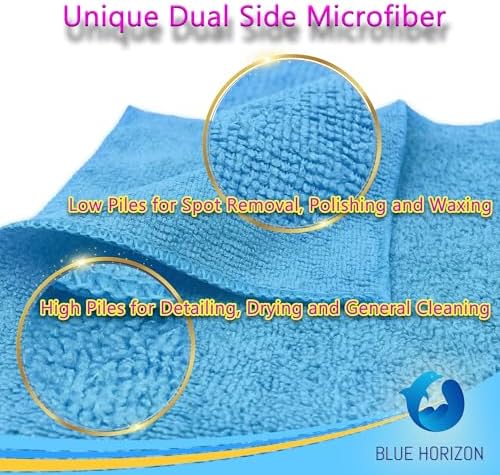 Blue Large Microfiber Cleaning Towels, Household and Commercial - Image 4