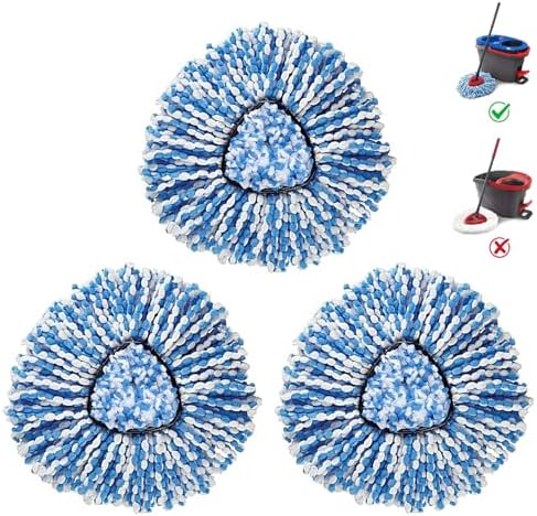 BonusLife 3-Pack Mop Head for O-Ceda RinseClean Spin Mop Refill 2-Tank System by BonusLifeInc