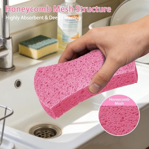 6 Pack Non-Scratch Cellulose Scrub Sponge, Cellulose Sponges, Heavy Duty - Image 4
