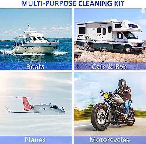 Boat Wash Cleaning Kit with Wet Dry Mop Collapsible Bucket Boat Scrubbing Brush - Image 7