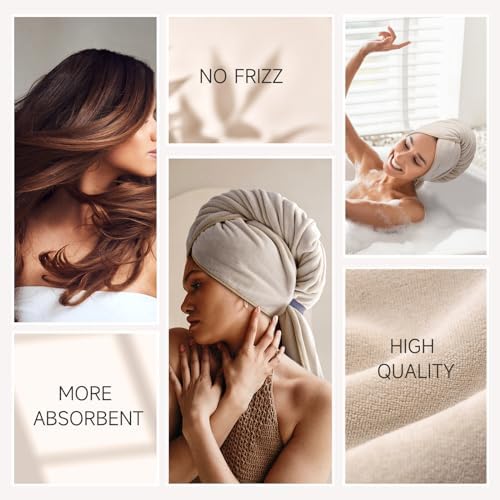 Umisleep Microfiber Hair Towel, Soft Anti-Frizz - Image 3