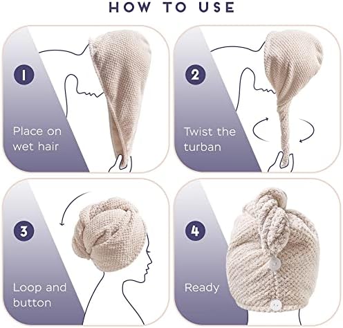 SimpleField 2 Pack Microfiber Hair Towel Wrap - Image 6