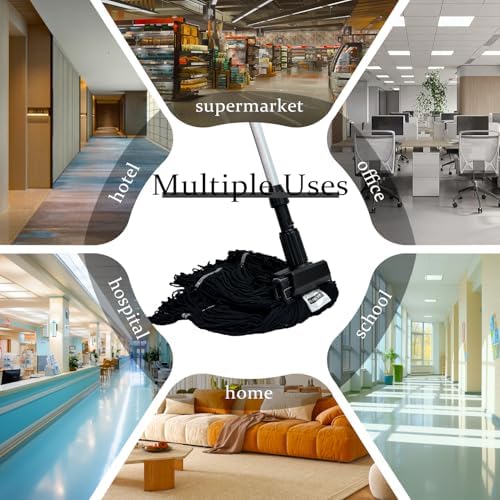 Heavy Duty Wet Industrial Cleaning Mop Head – 21 oz Black mop Head Replacement - Image 5