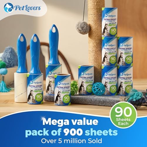 PetLovers Extra Sticky Lint Roller Mega Value Set 900 Sheets - Image 3