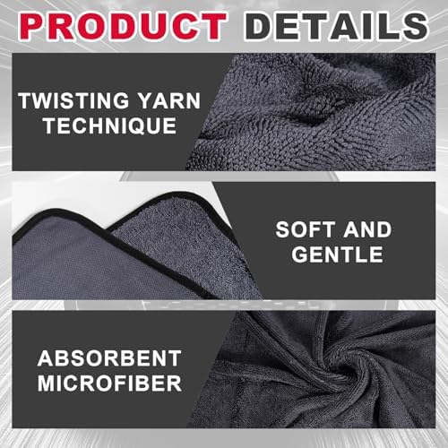 Professional Large Microfiber Car Drying Towels 2 Pack - Image 7