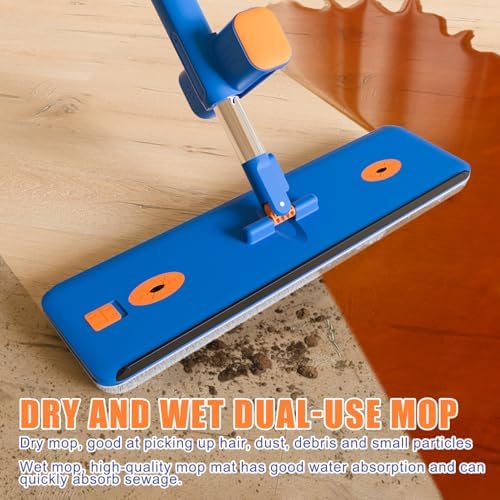 16.5" Self Wringing Flat Mop and Collapsible Bucket Set - Image 6