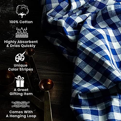 Royal Blue Classic Dish Towels Dishcloths Set - Image 2