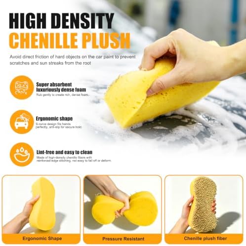 2 Pack Large Plush Car Sponge for Cleaning - Image 5