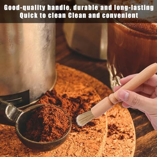 6pcs Coffee Cleaning Brush Set, Natural Bristle Coffee Grinder Brush Long - Image 6