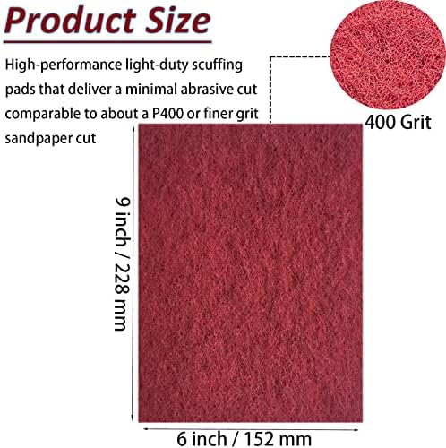 Tonmp 10 Pack 6" x 9" 400 Grit General Purpose Scuff Pads - Image 2