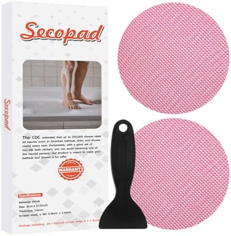 Secopad 24PCS Round Non Slip Bathtub Stickers by Secopad