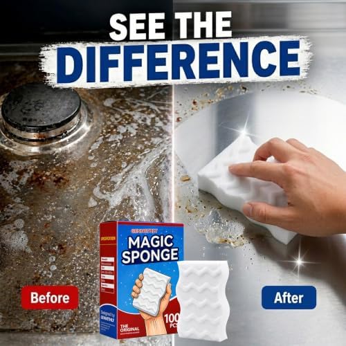3X Density Magic Sponge Eraser, 100 Pack Cleaning Sponge - Image 5
