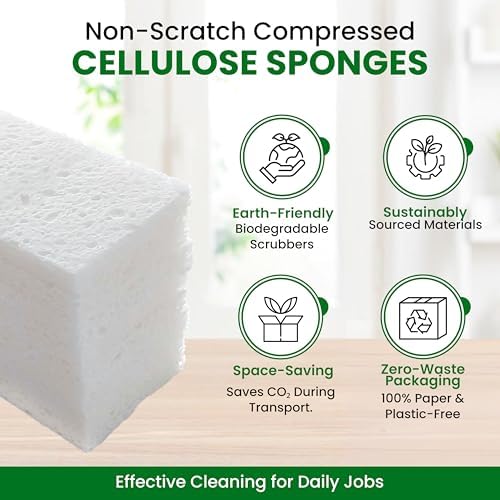 Cellulose Sponges – 24-Pack White Compressed Natural - Image 6