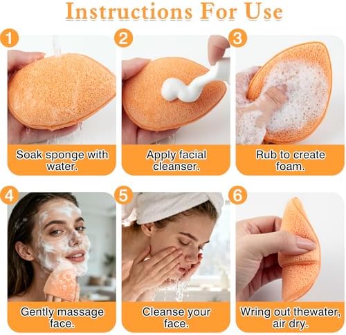 Reusable Face Scrubber Sponges – 3-Pack Gentle Exfoliating Makeup Remover Pads - Image 5