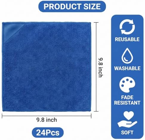 Goaste 24 Pack Magnetic Microfiber Cleaning Cloth, 10 x 10 Inch Square Reusable - Image 2