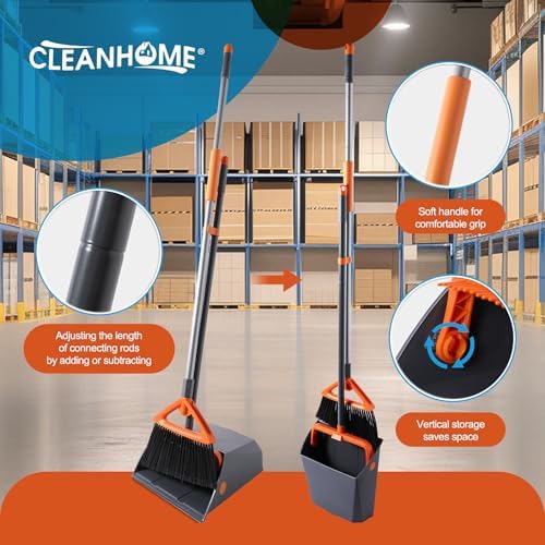 CLEANHOME Heavy Duty Outdoor Broom and Dustpan Set - Image 4