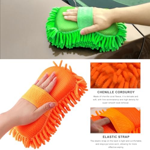2 PCS Microfiber Car Wash Sponge, Scratch-Free Vehicle Washing Mitt - Image 3