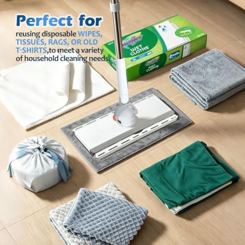 Masthome Hands Free Snap Grip Clamp Flat Mop. Includes 2 Microfiber Cloths - Image 5