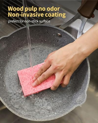 6 Pack Red Cellulose Scrub Sponge Non-Scratch Heavy Duty - Image 6