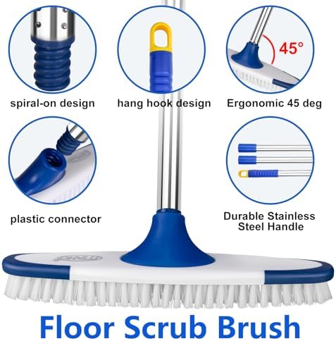 Floor Scrub Brush with Long Handle - Image 3