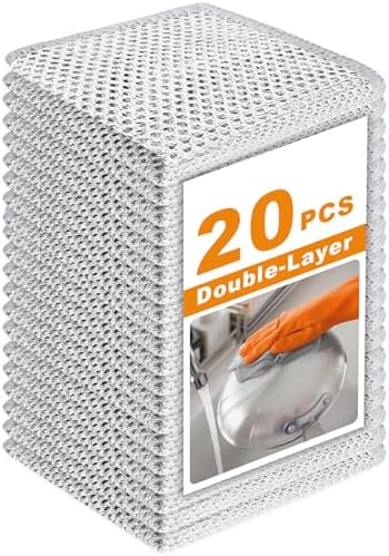 20 Pcs New Upgrade 3-Layer Metal Dish Cloth, 7.87x7.87 Inch Cleaning Cloth by INFICRIME