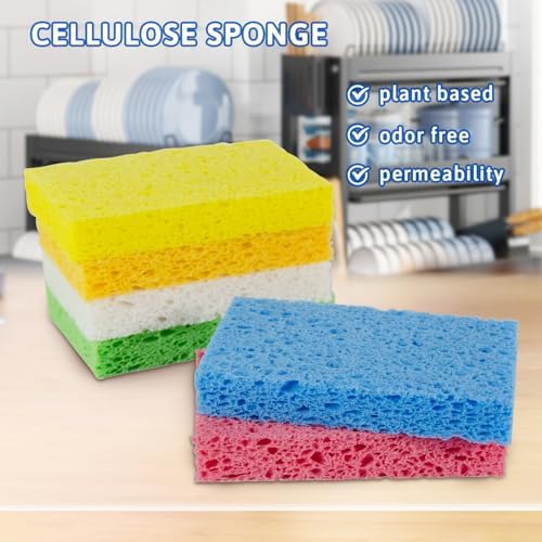 Multi-Use Cellulose Kitchen Sponges Compressed Cellulose Sponges, Non-Scratch - Image 3