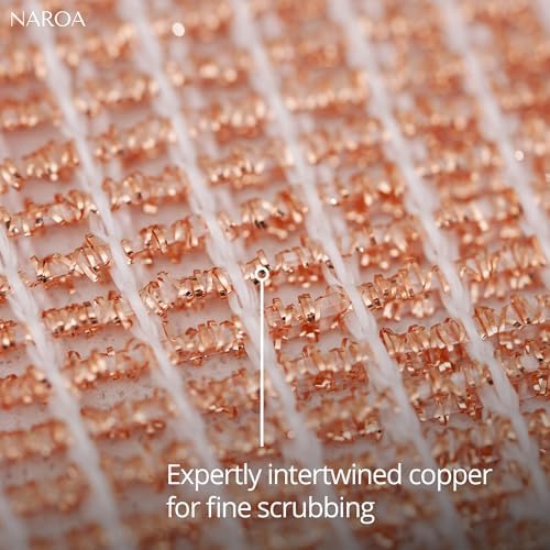 Naroa Copper Scrubbing Pads 3 Pack | 2-Ply Non-Abrasive Metal Mesh Scrubber | - Image 4