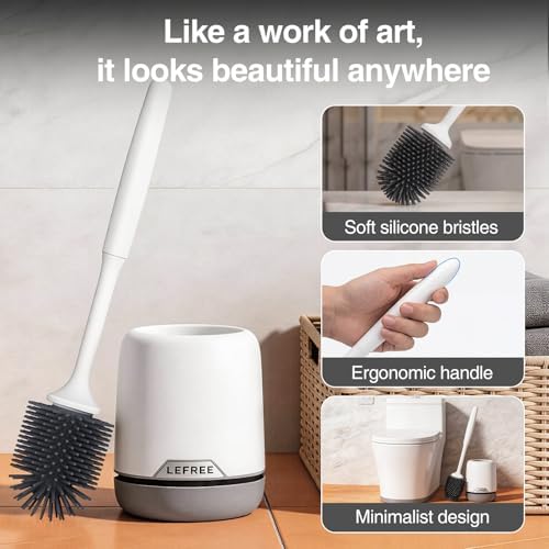 Lefree Silicone Toilet Brush and Holder Set - Image 5