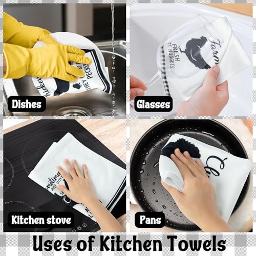 R HORSE 5Pcs Funny Chicken Kitchen Towels Dish Towel Set Baking Lover Gift - Image 6