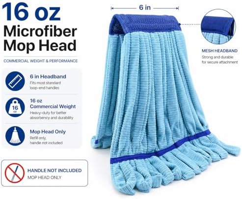 Tidy Monster Microfiber Mop Head Replacement, 16 oz Loop-End Mop Refill - Image 2
