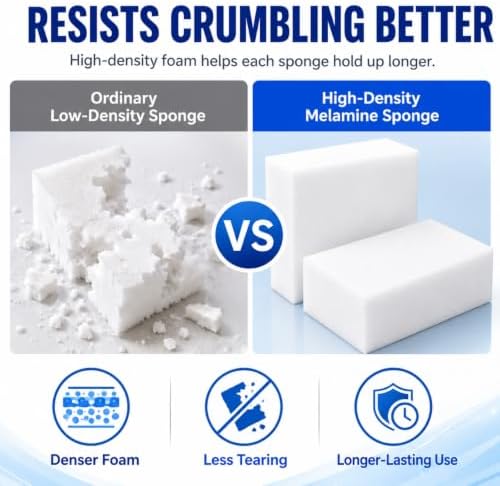 100 Pack Melamine Foam Magic Eraser Sponges - Image 3