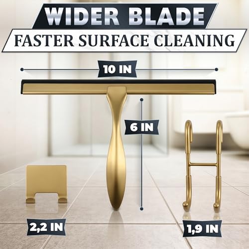 Gold Squeegee for Shower Glass, Stainless Steel - Image 2