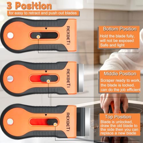 REXBETI Razor Blade Scraper Tool, Glass Stovetop Scraper - Image 6