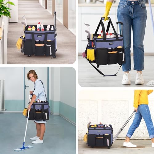 JKAOO Large Rolling Cleaning Caddy Bag - Image 6