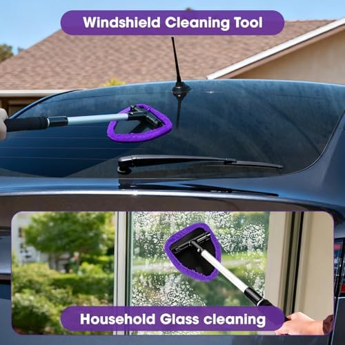 Purple Windshield Cleaner Tool, Car Interior Cleaning Kit - Image 2
