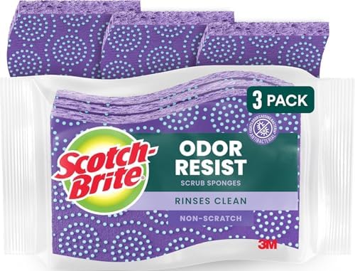 Scotch-Brite Scrub Dots Non-Scratch Scrub Sponge, Rinses Clean, by Scotch-Brite