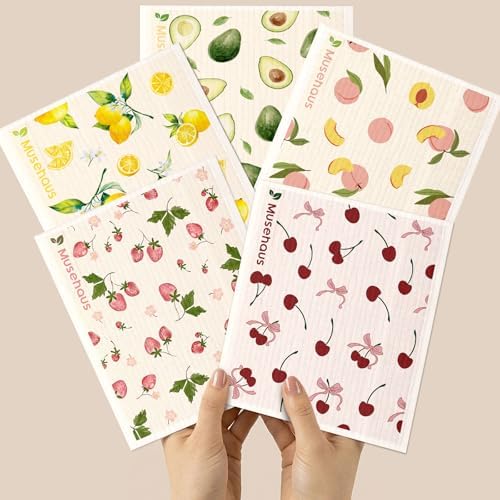 5 Pack Reusable Swedish Dishcloths by MuseHaus