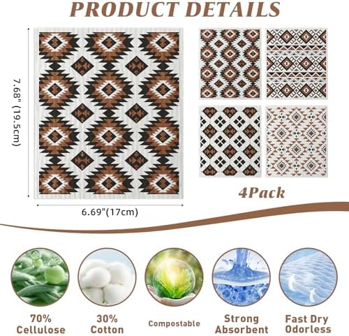 4 Pcs Swedish Dishcloths for Kitchen, Super Absorbent - Image 2