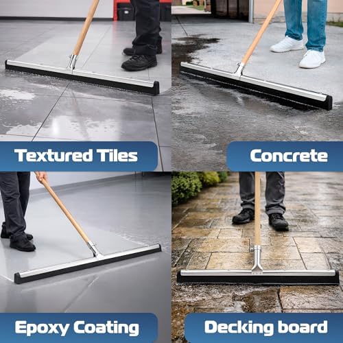 DSV Standard Uneven Surface Floor Squeegee 30’’, Double Foam Blade Garage - Image 5